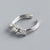 925 Sterling Silver Women Stripe Silver Polishing Rings