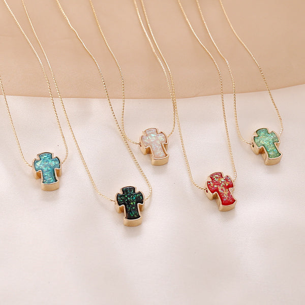 Women Cross Alloy Electroplating Necklaces