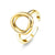 14k Gold Stainless Steel Women's Simple Fashion O-shaped Open Three-dimensional Glossy Ring