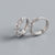 925 Sterling Silver Moderate Luxury Round Geometric Silver Diamond Inlay Stud Earrings