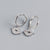 925 Sterling Silver Niche Lip Silver Diamond Inlay Stud Earrings