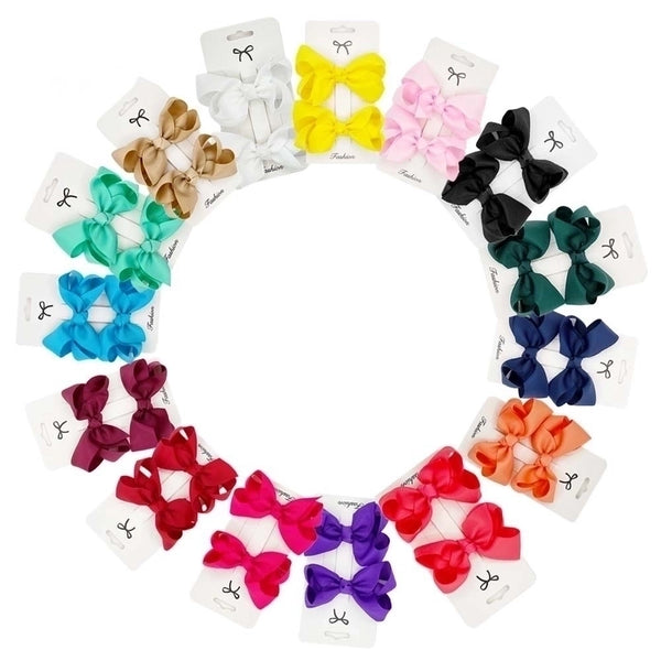 Fashion Bow Knot Cloth Ribbon Hair Clip 1 Set