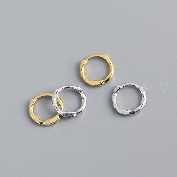 925 Sterling Silver Minimalist Circle Silver Electroplating Stud Earrings