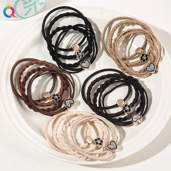 Women's Fashion Heart Shape Plastic Rubber Band Braid Hair Tie