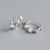 925 Sterling Silver Women Geometric Silver Diamond Inlay Stud Earrings