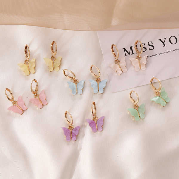 Women Butterfly Alloy Electroplating Earrings