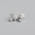 925 Sterling Silver Refreshing Flower Silver Diamond Inlay Stud Earrings