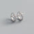 925 Sterling Silver Korean Amur adonis Silver Diamond Inlay Stud Earrings