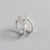 925 Sterling Silver Round Leaf Silver Diamond Inlay Stud Earrings