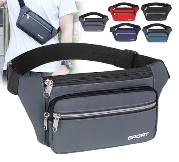 Men's Solid Color Nylon Zipper Fanny Pack