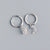 925 Sterling Silver Minimalist Octagram Silver Diamond Inlay Stud Earrings