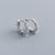 925 Sterling Silver Round Geometric Silver Diamond Inlay Stud Earrings