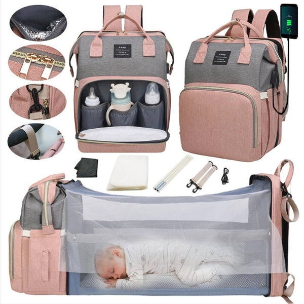 Waterproof Color Block Solid Color Casual Daily Diaper Backpack