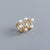 925 Sterling Silver Cute Round Geometric Silver Diamond Inlay Stud Earrings