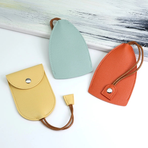 Unisex Solid Color Pu Leather Buckle Card Holders