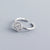 925 Sterling Silver Women Korean Geometric Round Silver Polishing Rings