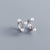 925 Sterling Silver Cute Round Geometric Silver Diamond Inlay Stud Earrings