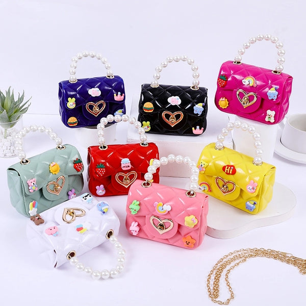 Women's Small PVC Solid Color Streetwear Square Lock Clasp Square Bag