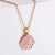 18k Gold Stainless Steel Pendant Inlaid Pink Shell Letter Necklace