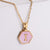 18k Gold Stainless Steel Pendant Inlaid Pink Shell Letter Necklace