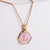 18k Gold Stainless Steel Pendant Inlaid Pink Shell Letter Necklace