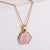 18k Gold Stainless Steel Pendant Inlaid Pink Shell Letter Necklace