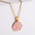 18k Gold Stainless Steel Pendant Inlaid Pink Shell Letter Necklace