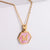 18k Gold Stainless Steel Pendant Inlaid Pink Shell Letter Necklace