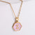 18k Gold Stainless Steel Pendant Inlaid Pink Shell Letter Necklace