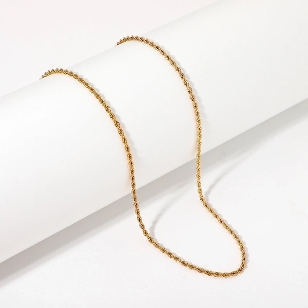 18k Gold-plated Stainless Steel Necklace Jewelry Gold Fine Chain Necklace