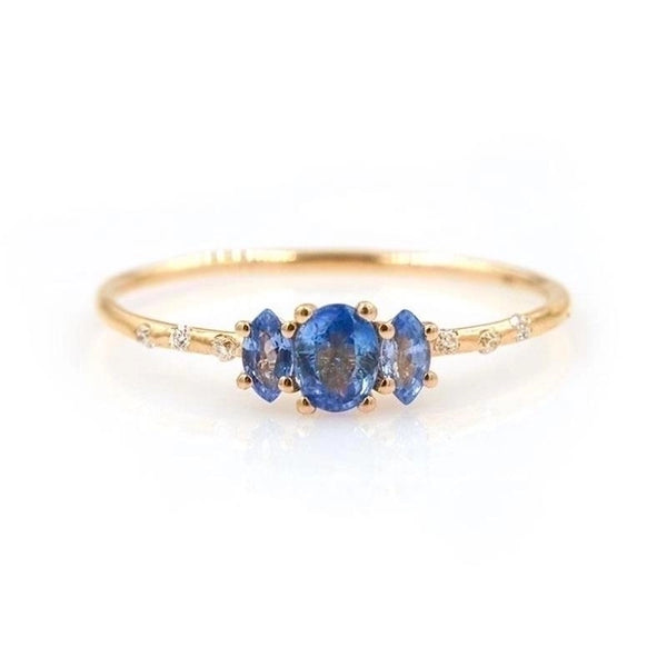 18k Simple Fashion Starry Sky Triple Zircon Copper Ring Wholesale