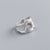 925 Sterling Silver Unisex Korean Geometric Geometric Silver Electroplating Rings