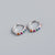 925 Sterling Silver Chic Round Geometric Silver Diamond Inlay Stud Earrings