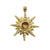 2 PCS/Package 304 Stainless Steel Zircon 14K Gold Plated Sun Pendant