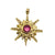 2 PCS/Package 304 Stainless Steel Zircon 14K Gold Plated Sun Pendant