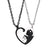 2 Pieces Fashion Heart Shape Cat Stainless Steel Women's Bag Pendant Keychain