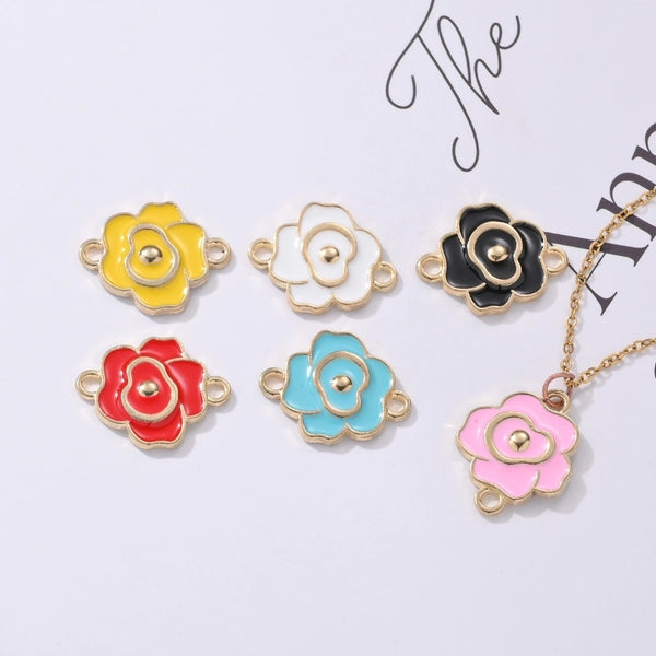 2 PCS/Package 2*2cm Alloy Flower Pendant