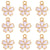 20 PCS/Package 14 * 17mm Alloy Rhinestones Flower Polished Pendant