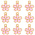 20 PCS/Package 14 * 17mm Alloy Rhinestones Flower Polished Pendant