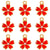 20 PCS/Package 14 * 17mm Alloy Rhinestones Flower Polished Pendant