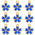 20 PCS/Package 14 * 17mm Alloy Rhinestones Flower Polished Pendant