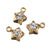 20 PCS/Package 8 * 11mm Diameter 8mm Hole 2~2.9mm Stainless Steel Zircon 14K Gold Plated Star Heart Shape Polished Pendant