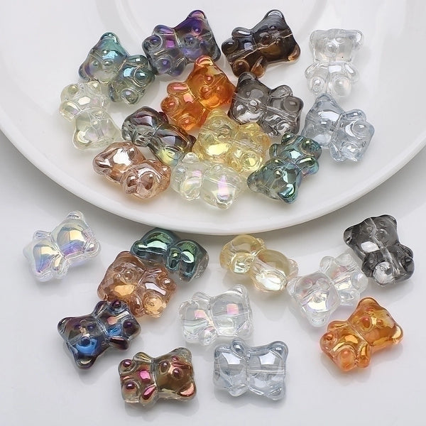 20 PCS/Package 12 * 14mm Hole 1~1.9mm Glass Bear Beads