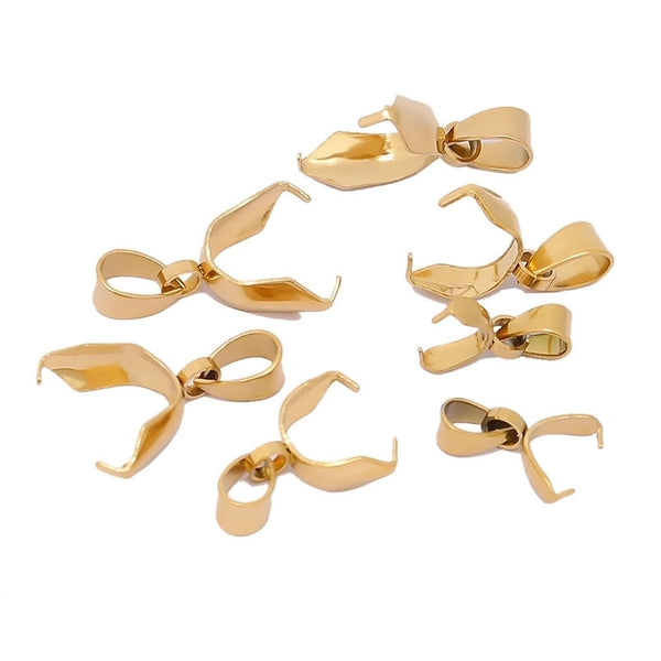 20 PCS/Package 13mm 17mm 19mm 304 Stainless Steel 18K Gold Plated Solid Color Jewelry Buckle