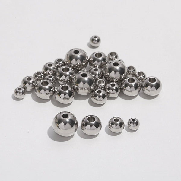 20 PCS/Package Diameter 3mm Diameter 5mm Diameter 8mm Hole 3~3.9mm Hole 4~4.9mm Hole 5~5.9mm 302 Stainless Steel Round Solid Color Beads