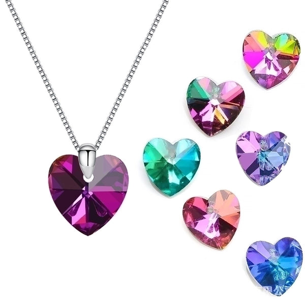 20 Pcs/package Sweet Shiny Heart Shape Glass Stoving Varnish Beads Jewelry Accessories