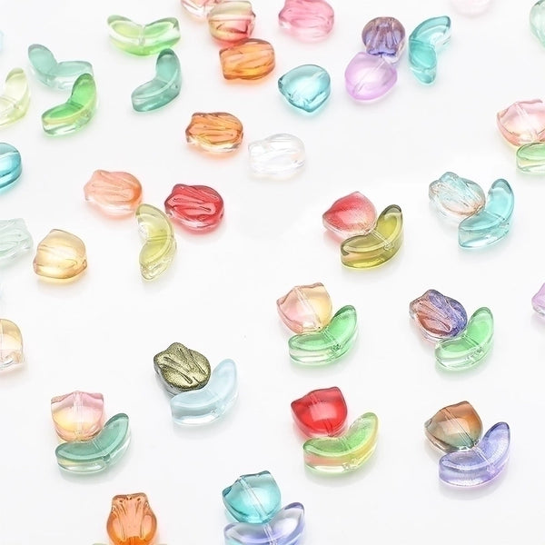 20 Sets Per Pack 5 * 14mm 8 * 10mm Glass Flower Beads