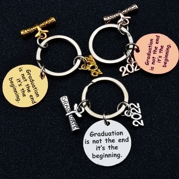 2022 Graduation Is Beginning .. Lettering Stainless Steel Keychains Graduation Season Gift