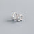 925 Sterling Silver Moderate Luxury Circle Triangle Leaf Silver Diamond Inlay Stud Earrings