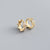 925 Sterling Silver Moderate Luxury Circle Triangle Leaf Silver Diamond Inlay Stud Earrings